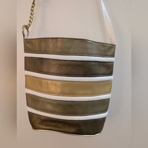 Y2K ICON ALERT ✨ Vintage 90s striped metallic leather hobo crossbody